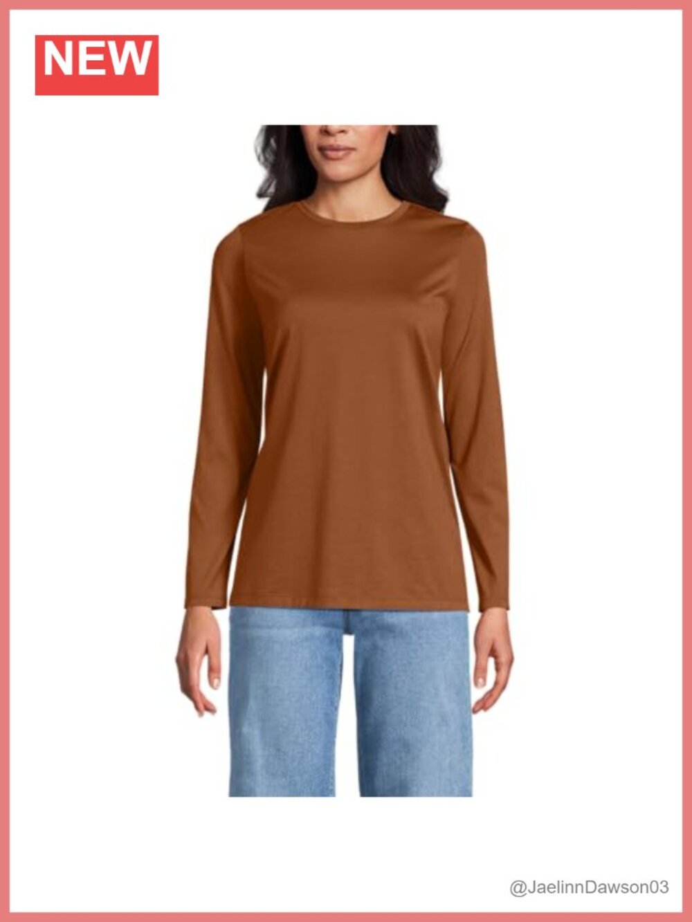 Women's Supima Cotton Long Sleeve Crewneck Tunic Tee